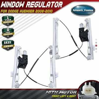2x Power Window Regulator w/ Motor for Dodge Avenger 2008-2010 Sedan Front LH&RH - Изображение 1 из 4