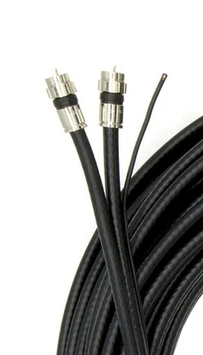 Black 6ft Dual with Ground RG6 Coaxial with Quality Compression Connectors - Image 1 of 4