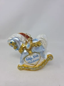 Christopher Radko Babys erstes Weihnachtsfohlen blau Schaukelpferd Ornament 1020687 - Bild 1 von 8
