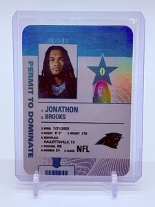 2024 Panini Contenders Jonathan Brooks Permit To Dominate Rookie RC Panthers SSP - Picture 1 of 2