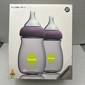 Joovy Boob PP Baby Bottle, Purpleness, 9 Ounce, 2 Count New Sealed - Picture 1 of 5