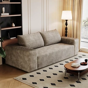 71" Comfy 2 Seater Deep Seat Couches Cloud Loveseat Sofa Corduroy Boneless Couch - Picture 1 of 40
