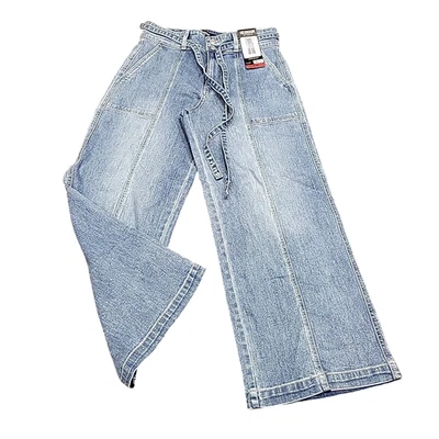 Hudson Womens Zip Button Wide Leg Belted Jeans with Pockets Blue Size 8/29 - Image 1 of 4