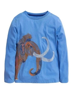 Mini Boden NEW Kids Superstitch Mammoth T-Shirt in Blue Provence - Picture 1 of 6