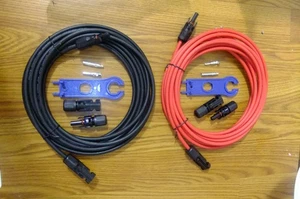 Solar Extension Cable 10 Gauge Solar Panels Wire 20Ft 10AWG (6mm²) PV Wire SJ - Picture 1 of 5