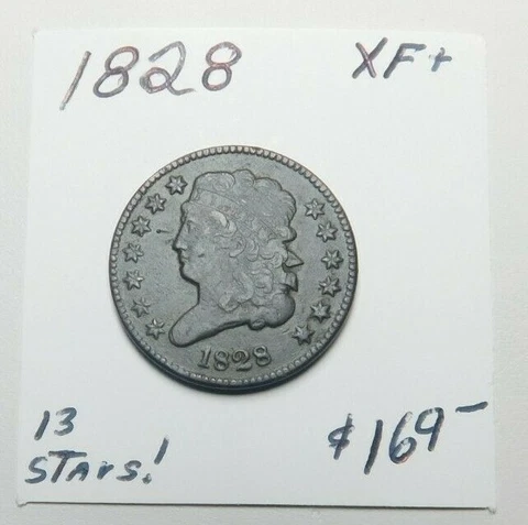 1828 BOLD XF! EARLY HALF CENT 100% ORIGINAL NEVER CLEANED !!!!!!- FREE SHIPPING! Cover