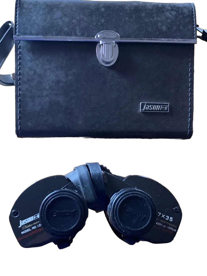 Binoculars with original case,Jason Model No.124 7 x 35 / 420ft at 1000 yds. - Image 1 of 4