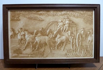 Placa grabada en madera Old Stage Coach bandido-robo, arte de pared, colgante de pared Foto 1 de 2
