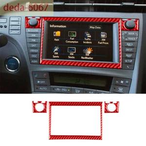 Red Carbon Fiber Radio CD Navigation Display Trim For Toyot@ Prius 2012-15 Btype - Picture 1 of 10