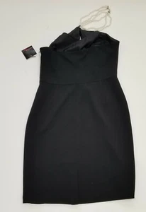 Cynthia Howie Little black dress sleeveless pearls peephole size 14 new sexy hot - Picture 1 of 12