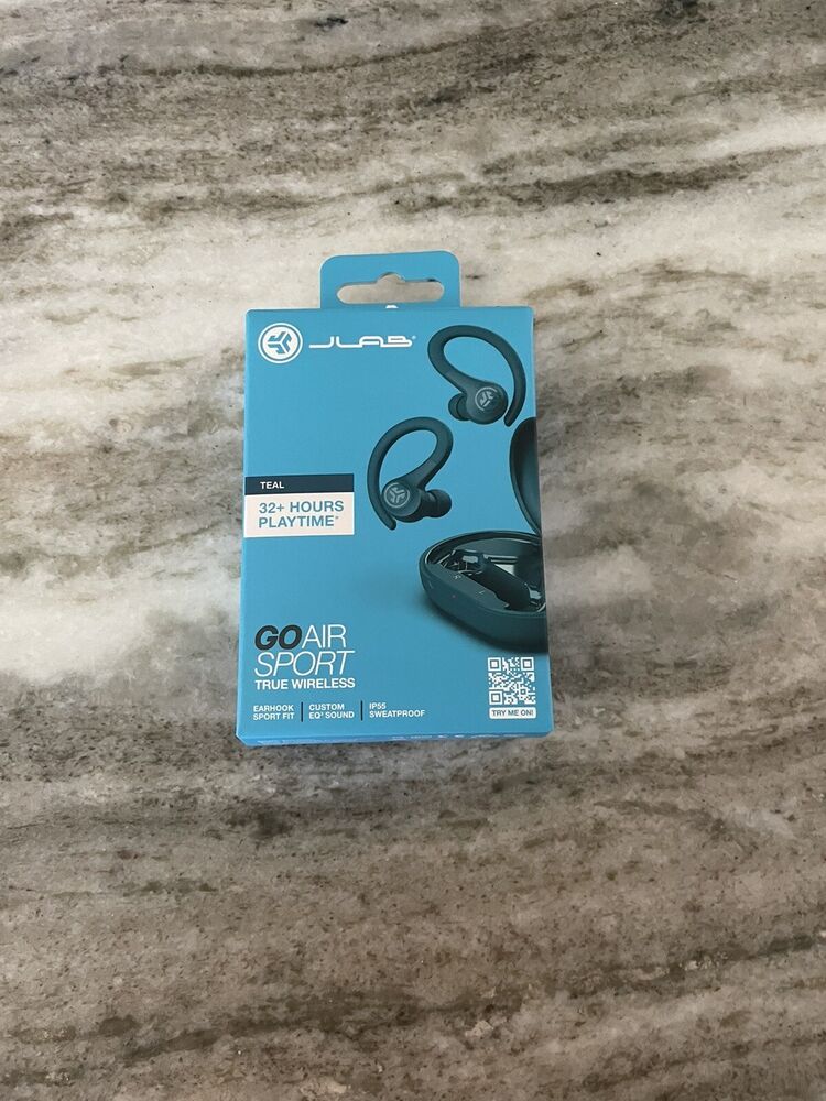 JLab Go Air Sport True Wireless Bluetooth Earbuds with Charging Case - Teal