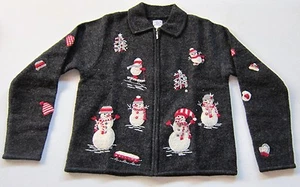 Talbots Kids & Adults Matching Christmas Skiing Snowman Christmas Tree Sweater - Picture 1 of 25
