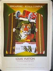 Original 1993 LV Singapore Vintage Equator Run Poster by Razzia, Signed - Picture 1 of 3