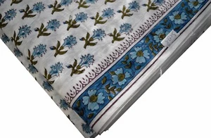 5 Yard Hand Block 100%Cotton Floral Printed Handmade running Fabric P_240  (2k25 - Picture 1 of 5