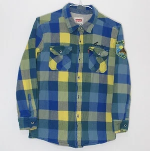 Levi's  Flannel Thermal Lined Jacket Blue Yellow Checks Kids Boys 10-12 years M - Picture 1 of 12