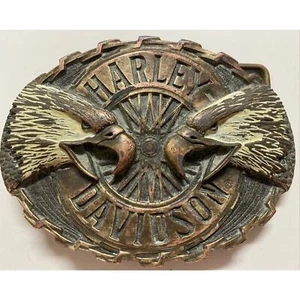 Hebilla de cinturón de motociclistas Raintree Harley Davidson Twin Eagle Chopper 972A de colección - Imagen 1 de 2