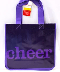 Reusable Holiday "cheer" Tote Sturdy Shopping Bag 13" x 12.5" x 9" - Picture 1 of 1