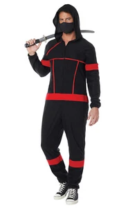 Ninja Fleece Jumpsuit Adult Costume - Picture 1 of 2