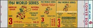 5 1961-62 WORLD SERIES UNUSED FULL TICKETS YANKEES win reprint + bonus - Picture 1 of 5