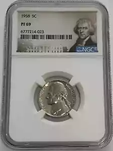 1958 Jefferson Nickel 5C NGC PF 69 - Picture 1 of 2