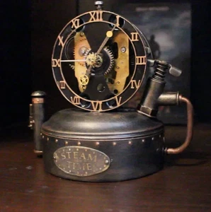 Steampunk Watch USSR Desk Clock Mechanical Skeleton Alarm Handmade Cyberpunk - Picture 1 of 9