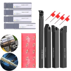 4Set 12mm Shank Lathe Turning Holder Boring Bar +Carbide Inserts Cutting Tools - Picture 1 of 14