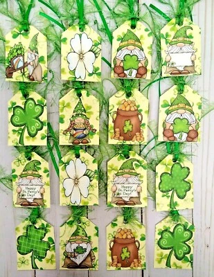 16 Gnomos del Día de Santa Patty~Hechos a mano~Etiquetas de regalo~Libros de recortes~Diarios~Fiesta~Artesanías Foto 1 de 3