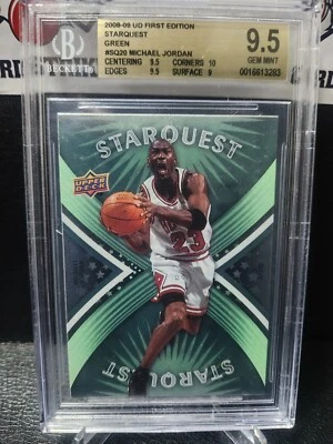 2008 UD First Edition Starquest GREEN MICHAEL JORDAN #SQ20 BGS 9.5 Gem Mint - Image 1 of 2