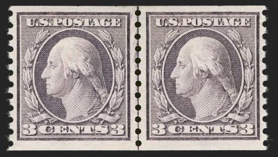 MOMEN: US STAMPS #456 LINE PAIR MINT OG LH PF GRADED CERT VF/XF-85 LOT #88894-7 - Image 1 of 2