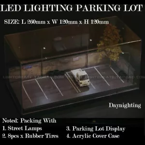 Parking Lot Scenery Display Case For 1/64 LED Lighting Garage Acrylic Model Car - Picture 1 of 8