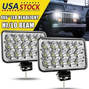4x6" Inch Hi/Lo Beam DRL LED Headlight 6K Mounting Bracket for Chevy C10 C20 C30 - Picture 1 of 12