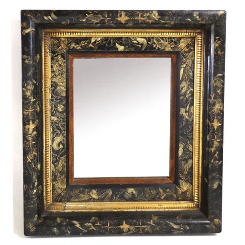 Antique American Eastlake Gilt & Black Faux Marble Framed Wall Mirror c. 1880 Cover
