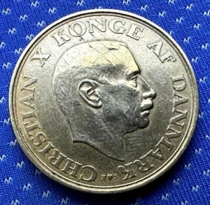 1946 Denmark 1 Krone Coin XF CLEANED COIN #MX21 - Picture 1 of 2