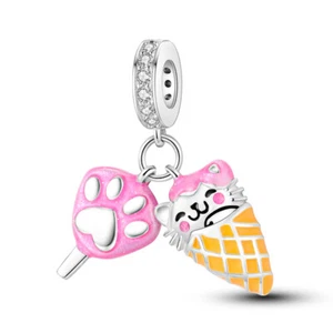 MULA Original Claw Ice Cream DIY Charm CZ für Frauen Armband 925 Sterling Silber - Picture 1 of 6