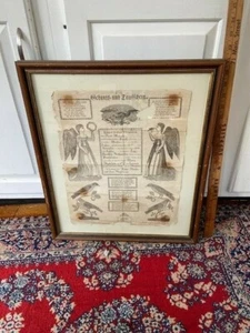 1828 Pennsylvania Dutch Rummy family Fraktur Northampton County Folk Art German - Picture 1 of 4