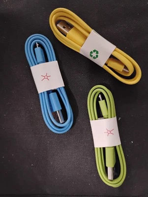 Micro usb cable 2ft qty 300. Blue, gréen, yellow - Image 1 of 4