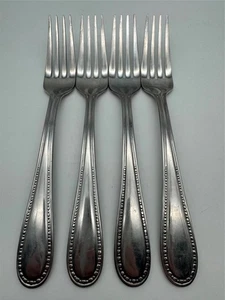 4er SET ONEIDA ALBERTA 18/10 PORZELLAN PERLEN EDELSTAHL 8 ZOLL SPEISEGABELN - Bild 1 von 5