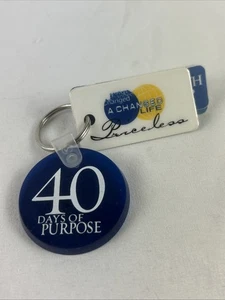 40 Days Of Purpose Keychain A Changed Life Christian Scriptures Blue - Picture 1 of 4