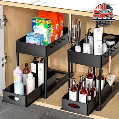 Organizador de 2 niveles para debajo del fregadero y armario de baño nuevo - Image 1 of 4