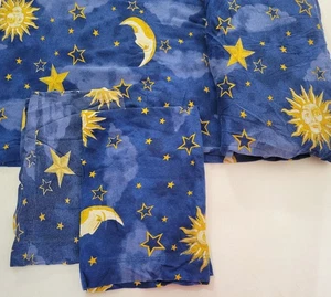 Juego de sábanas de almohada plana ajustadas de colección Hanes Celestial años 90 talla doble Moon Star - Imagen 1 de 4