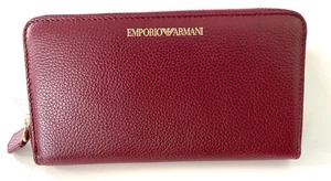 Cartera Emporio Armani Burdeos/Negro Cuero Unisex Cremallera, Y3H171 8AHOC - Imagen 1 de 12