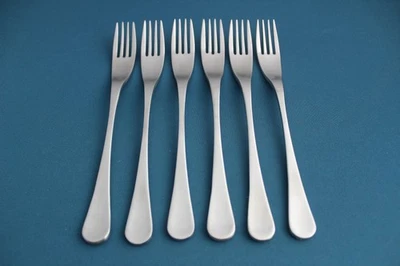 6 Salad Forks Robert Welch RWII Satin 18/10 Stainless Modern Sleek 7 3/8" - Image 1 of 4