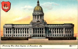 Kentucky New State Capitol Frankfort KY cartolina vintage lino costruzione cupola USA - Foto 1 di 2