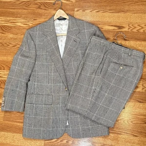 De Colección Ralph Lauren Traje de Lana Glen Traje a Cuadros Unión EE. UU. Blazer 40S Pantalones 34x28 - Imagen 1 de 24