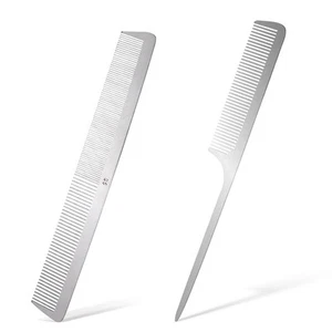 2 PCS Stainless Steel Hair Combs Metal Rat Tail Comb with Pick Flat... - Picture 1 of 7