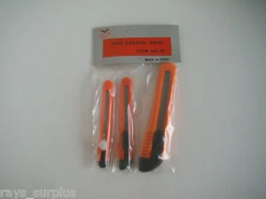 Juego de cuchillos 3 piezas mango naranja cortador de caja - Imagen 1 de 2