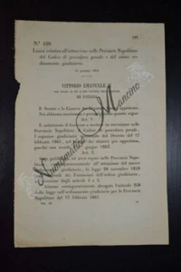 Regio Decreto VEII Codice di procedura penale nelle Province Napoletane 1862 - Bild 1 von 1