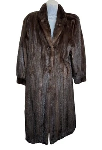 Abrigo visón vintage para mujer mediano marrón largo clásico mafia esposa dinero antiguo lujo - Imagen 1 de 18