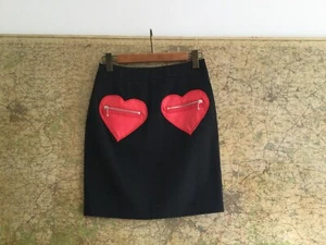 MOSCHINO BLACK COTTON SKIRT - SIZE 42 IT 10 UK SMALL - Picture 1 of 11