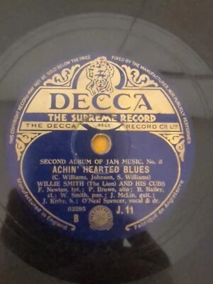 WILLIE SMITH ( THE LION) AND HIS CUBS ACHIN' HEARTED BLUES 78 RPM DECCA J.11 E Foto 1 de 4